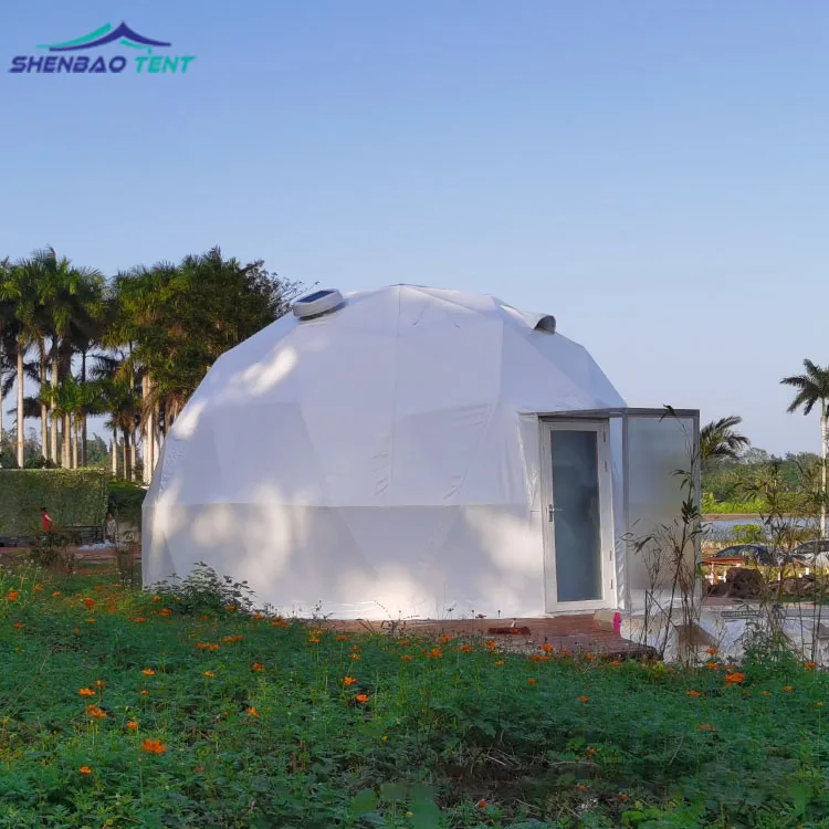 Big Heated Eco Hotel  Prefab Transparent geodesic Dome tent  For Trade Show Event Ceremony