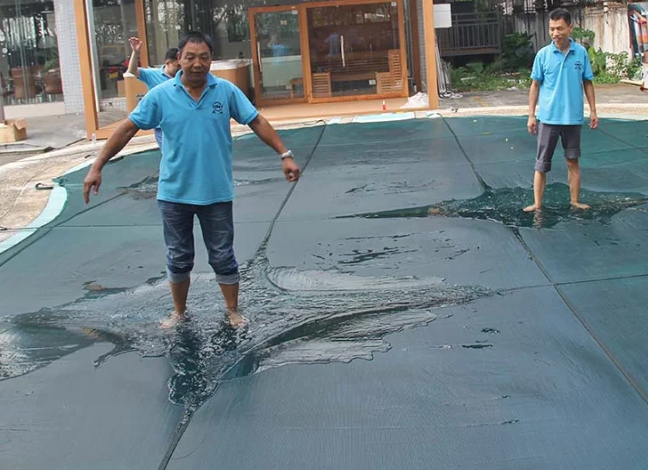 Trampoline Mesh Inground Safety Green PP Pool Cover Swimming Pool Solid Safety Cover for Winter Inground Winter Pool Cover