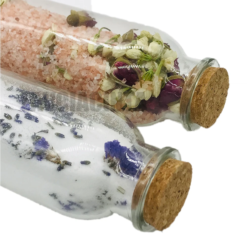 Стеклянная банка с ароматическими цветами восстанавливающая соль для ванны натуральная эпсома Соль Мертвого моря Замачивание тела