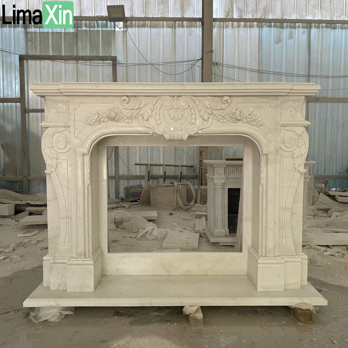 High end house decorative marble fireplace customized white stone marble fireplace frame