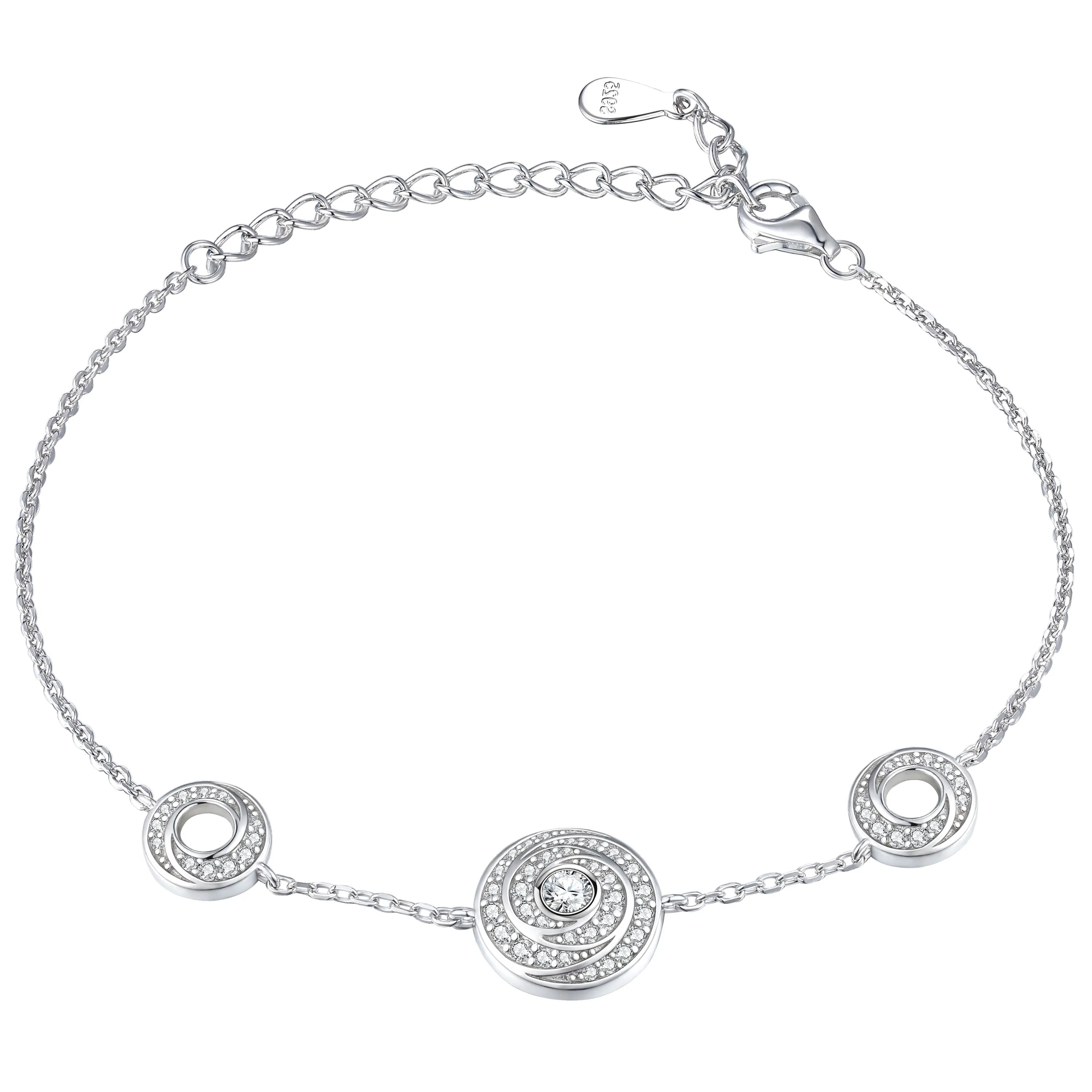 Luxury Famous Brand 925 Sterling Silver Jewelry Bracelet