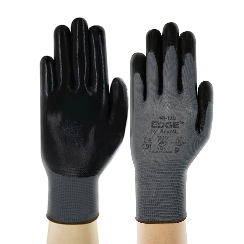 Ansell 48-128 Guantes De Nitrilo Mechanic Construction Industrial Hand Protection Nitrile Work Safety Gloves