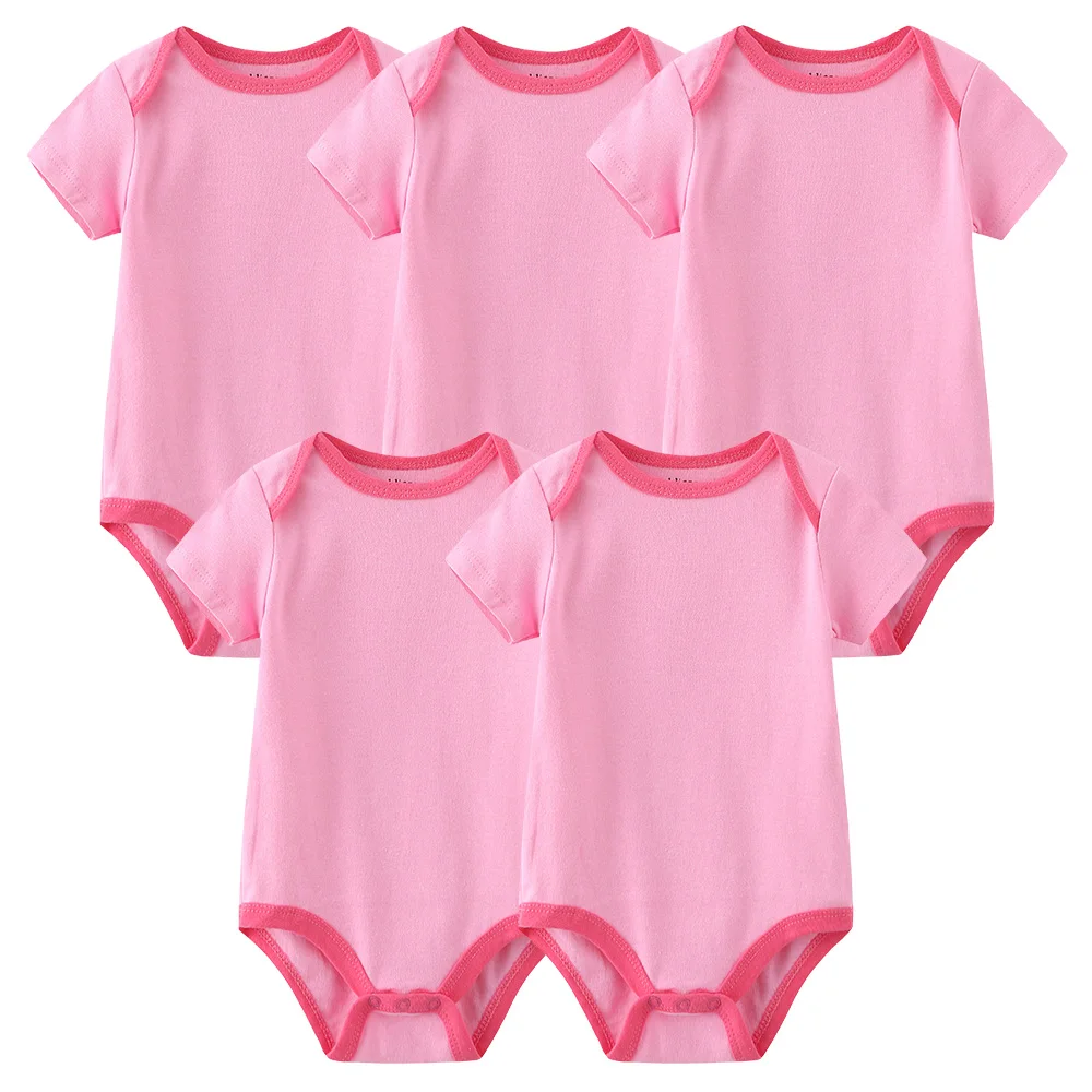 Factory price wholesale baby clothes bodysuit 100% cotton baby baby girl bodysuit 5pcs organic cotton
