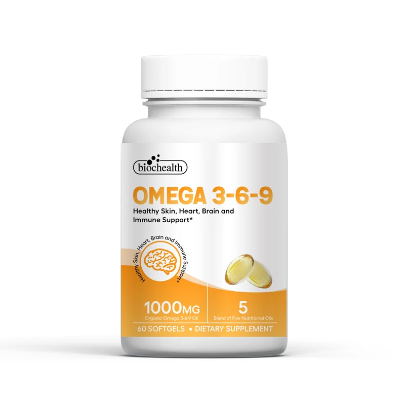 Биокаро OEM Omega 3 6 9 рыбий жир мягкие гелевые капсулы 60 шт. для поддержки сердца и мозга здоровая иммунная функция