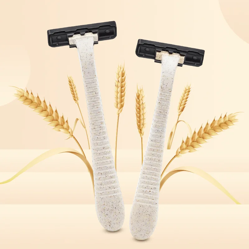 new 2020 biodegradable wheat razor online fashion shaving blades disposable bamboo razor for man