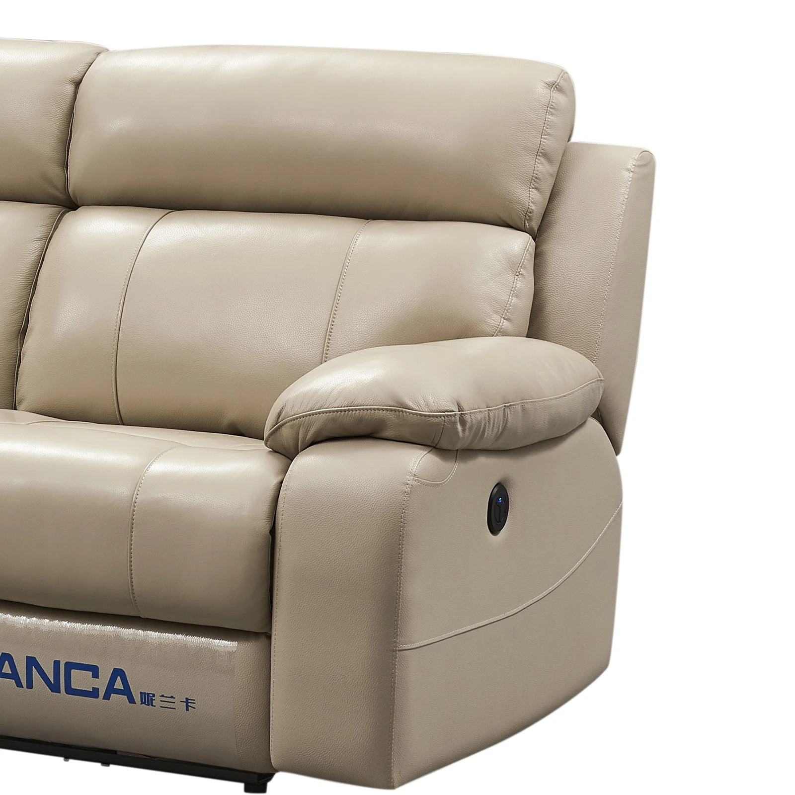 BFP Home Living Room Leather Recliner Sofa Set Furniture Fabric Luxury Lounge Sofa Multifunction Reclining Sofa Set