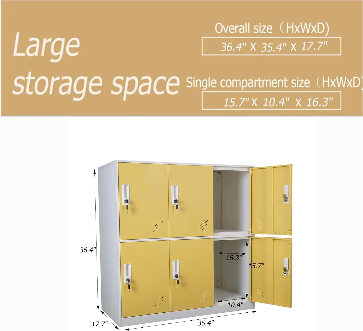 6 Door Metal Storage locker  Fashionable Mini Bedroom Cabinet for playground