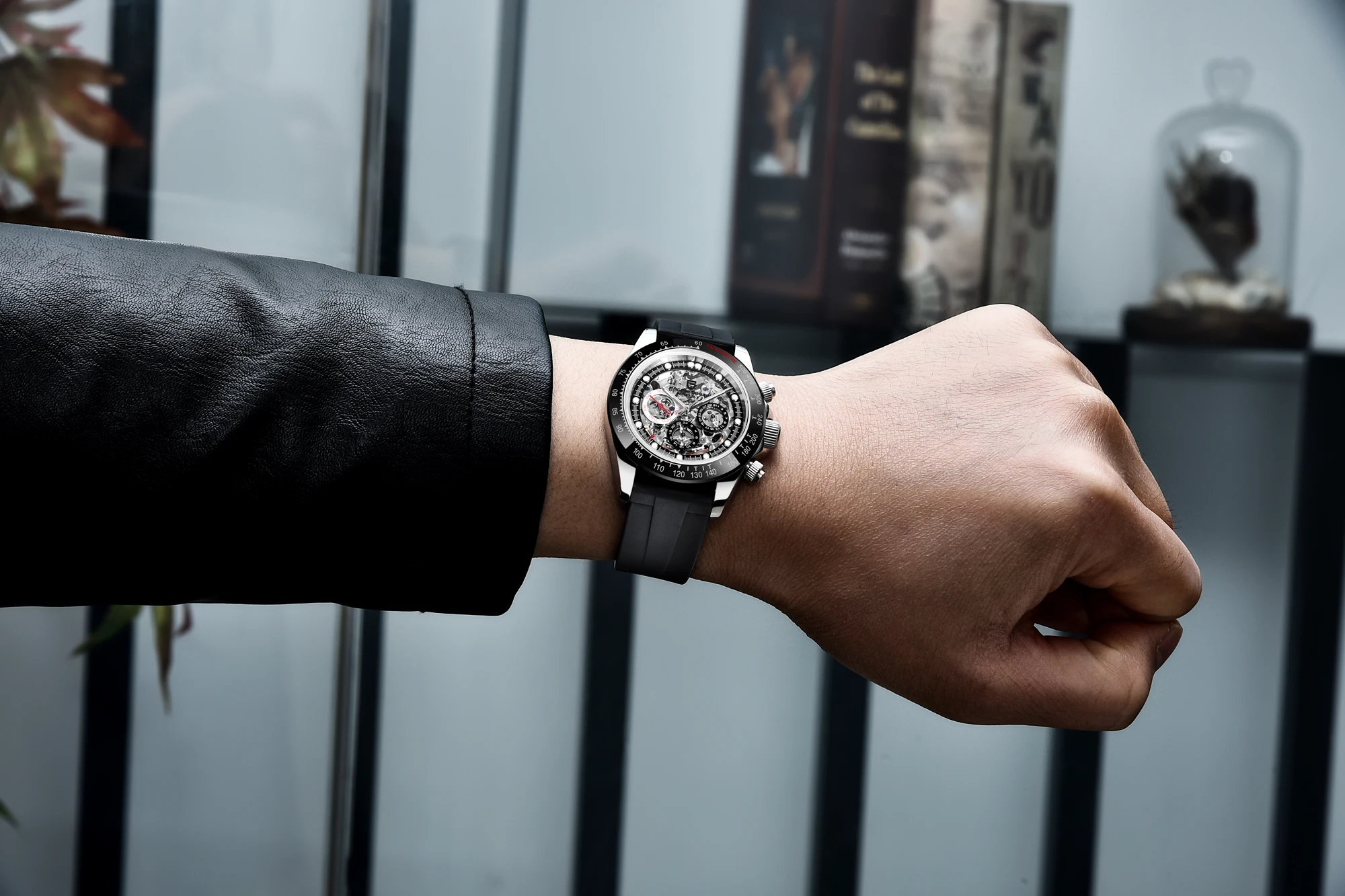PAGANI DESIGN fashion Stainless Steel Waterproof Watch for Men with Diamond mechanical Movement