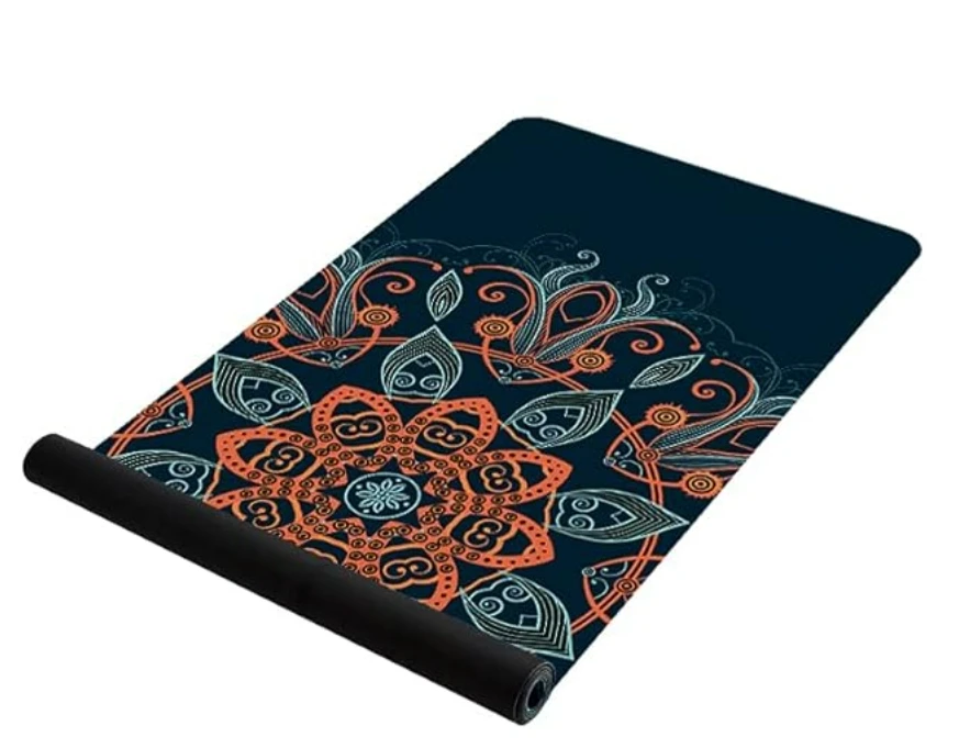 JIKE Printed Non Slip Suede Rubber Yoga Mats Exercise & Fitness Mat for All Types of Yoga, Pilates & Floor Workouts