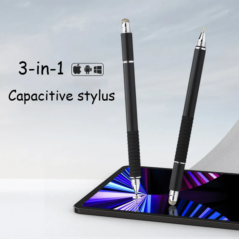 High Quality 3 In 1 Metal Tablet Pen With Neutral Stylus Pen For Tablet Pc For Iphone Ipad Non-active Stylus Ballpoint Pencil