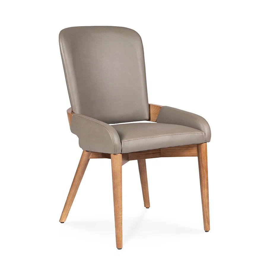 Home Furniture dining room chairs modern pure leather dining chairs with upholstered and solid wood dining chairs