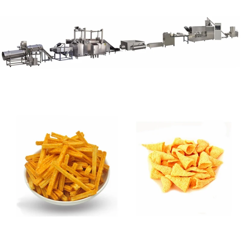 Fried Corn Chips Bugles Cone Shape Snack Food Extruder Machine
