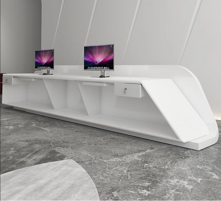 Zitai High End Modern Luxurious Office Building Furniture Large front desk salon spa beauty Lobby Welcome Reception Desk