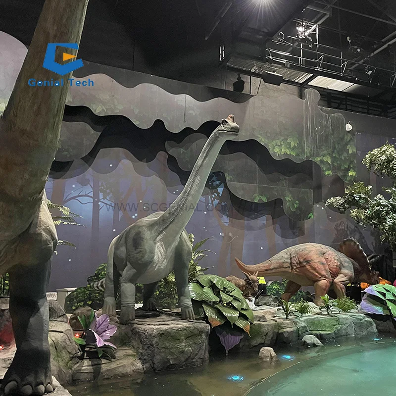 JN-Z24 Long Neck Dinosaur Brachosaurus Model Jurassic Decorations Realistic Robot Animatronic Dinosaur Amusement Park