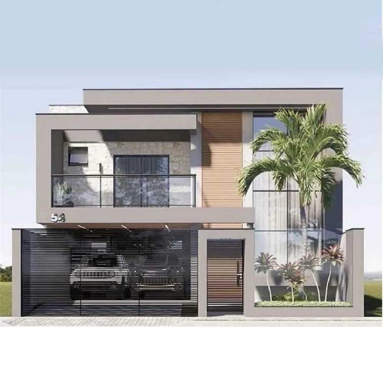 Modern wooden log houses prefabricated wood houses 2 storey villa luxury