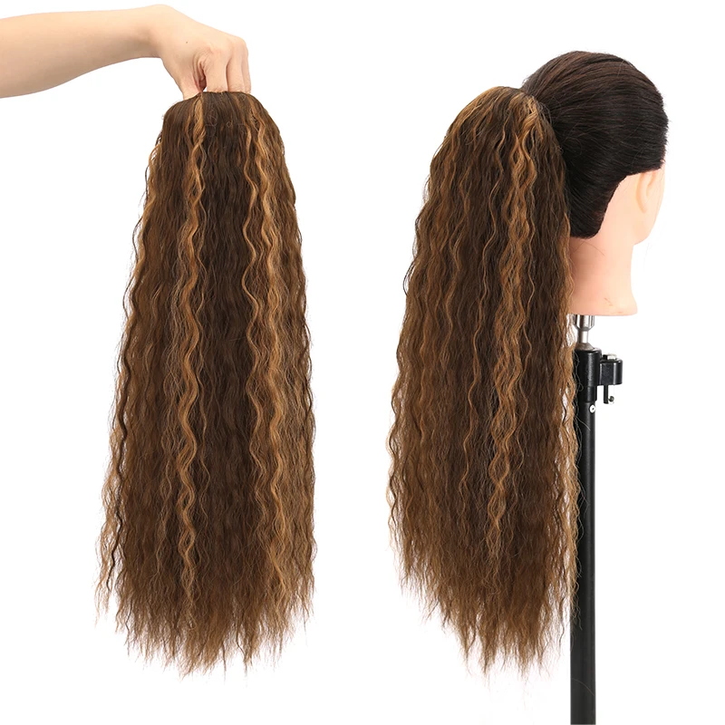 
Popular PT609 Ponytails Yaki Synthetic Braiding Hair Ombre Ponytails For Women 