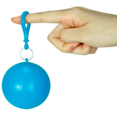 Plastic Ball Keychain Disposable Raincoat Portable Ball Disposable Poncho