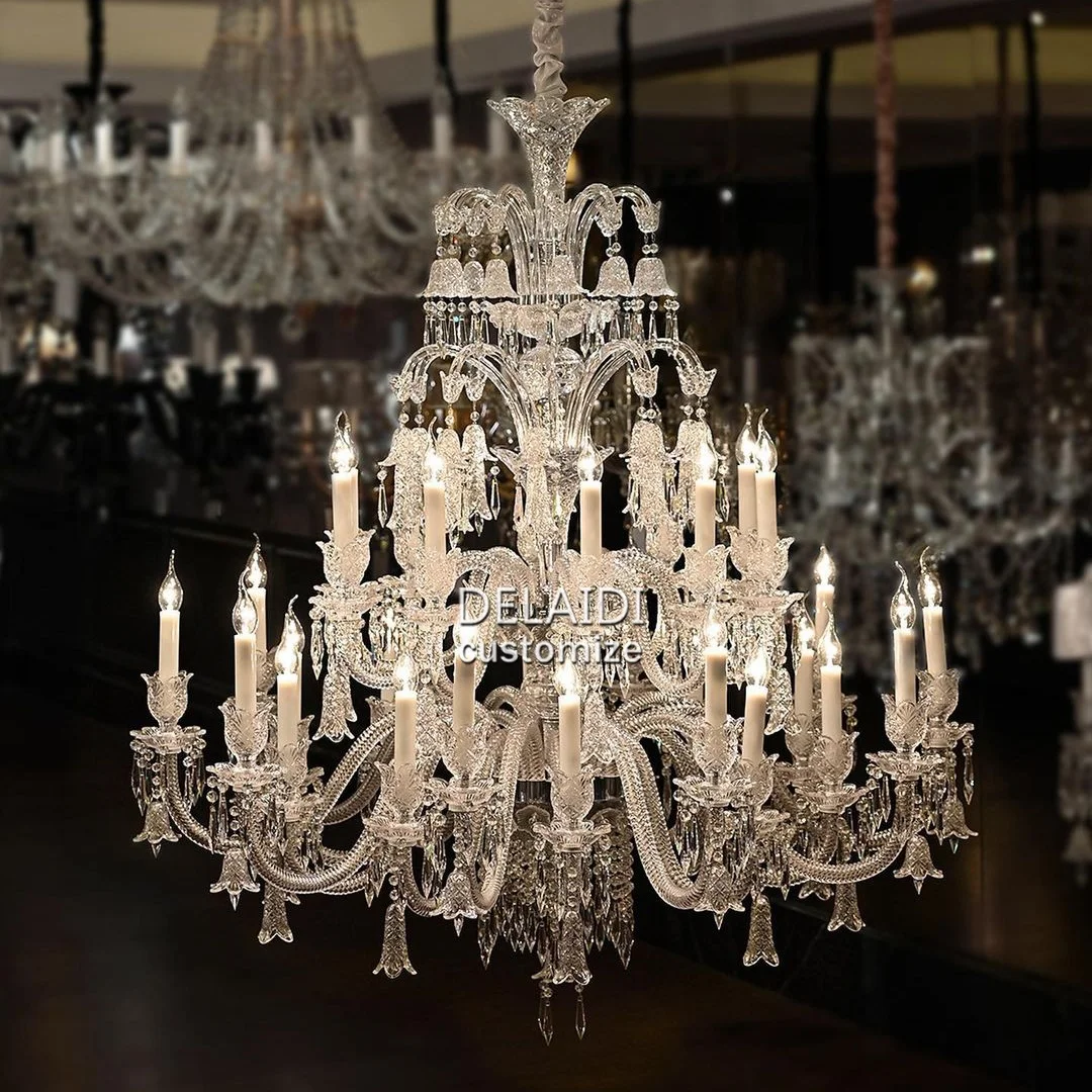 Room decor lights k9 crystal chandelier big transparent candle crystal lamp luxury wedding chandelier pendant lights