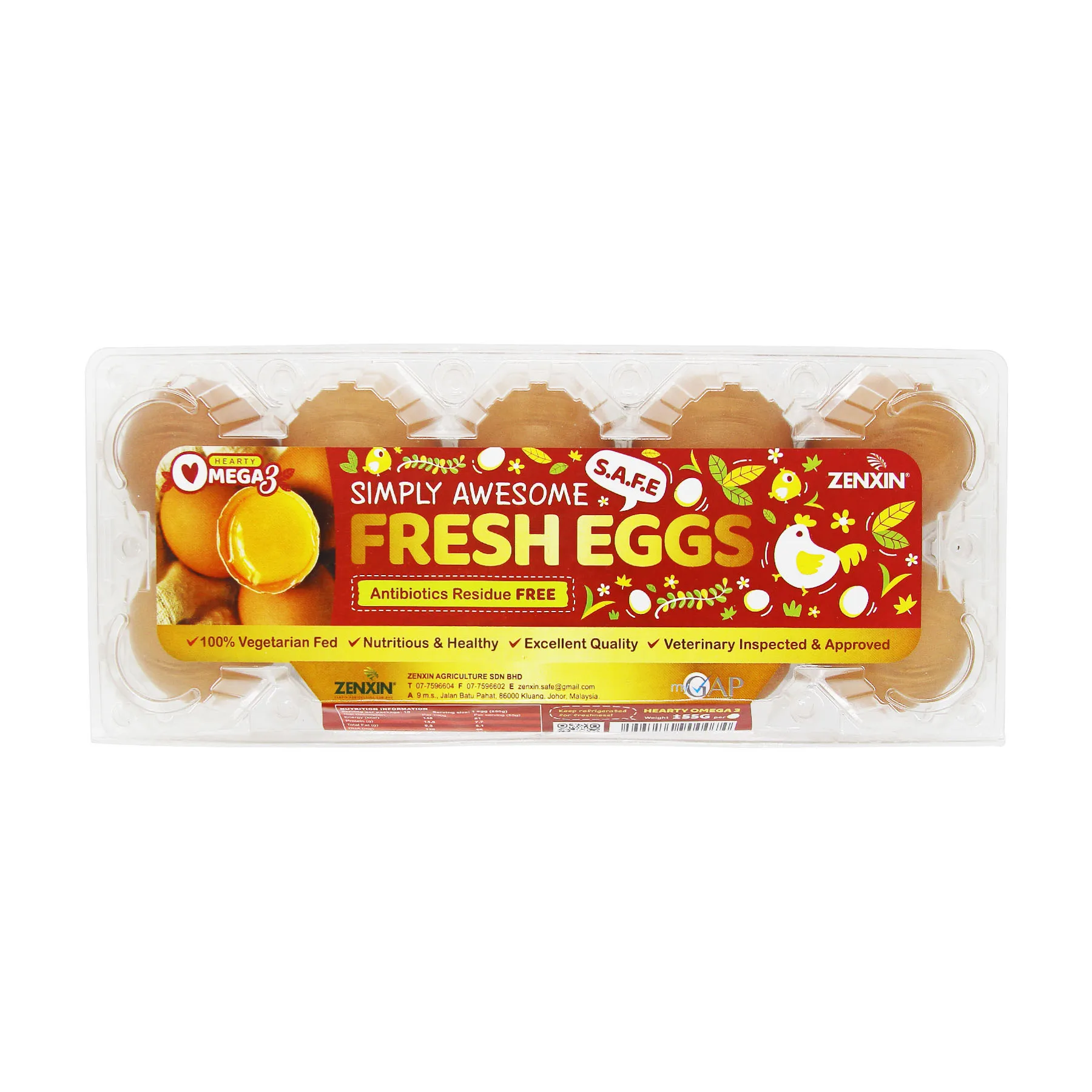 Малазийские свежие куриные яйца Zenxin, антибиотические Омега 3 яйца