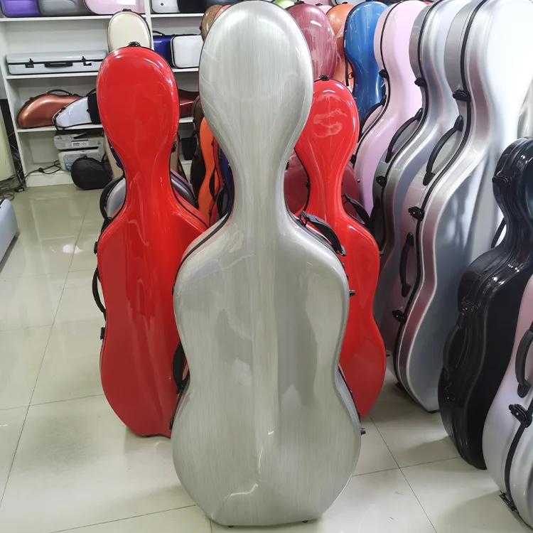 High Quality Custom OEM  colourful composite layers of fiberglass aviation foam and polycarbonate  cello case  4/4 3/4 1/2 1/4