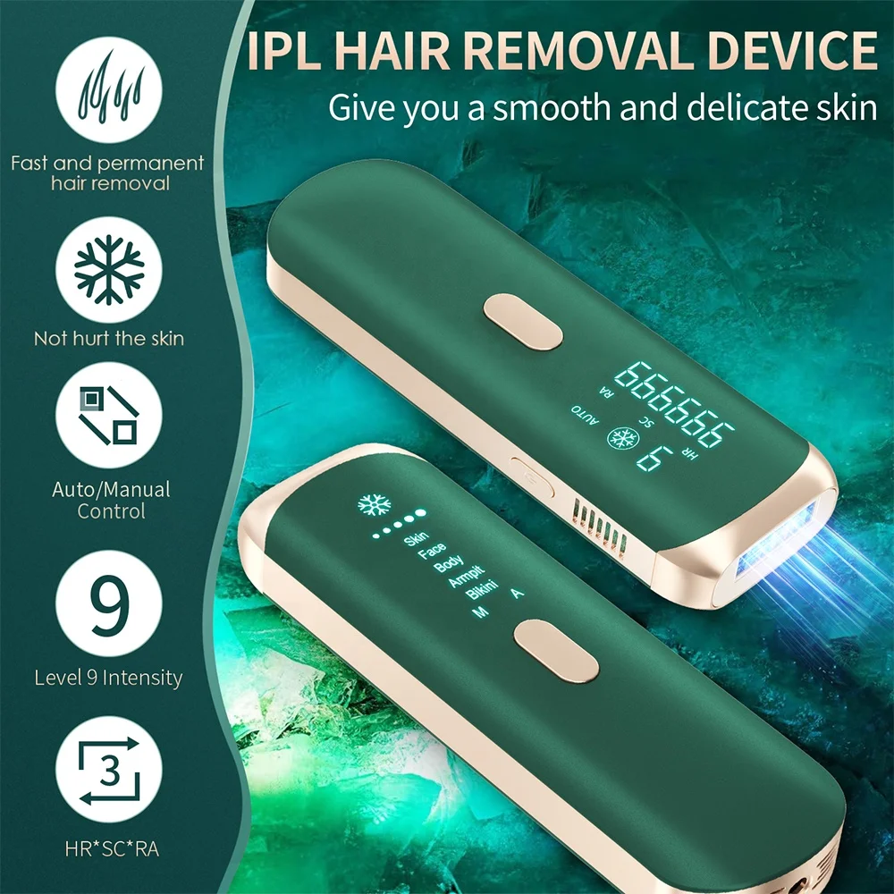 Устройство для удаления волос Oem Odm IPL с функцией охлаждения льда женщин и мужчин 999999 вспышки лица подмышек ног линии бикини
