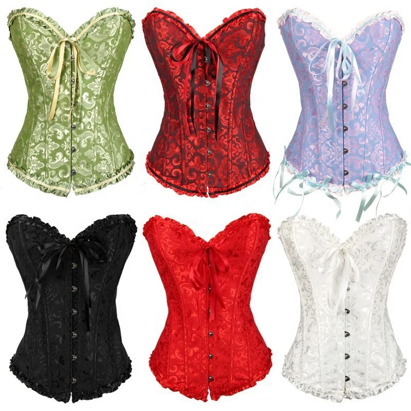 Retro Renaissance Korsett Women Steam Punk Style Vintage Lace Up Boned Corsage Corselet Plus Size Festival Corset For Women