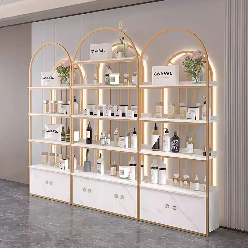 Marbled Cosmetics Display Stand Custom Retail Display Stand for Eyelashes Makeup Perfumes Skincare Products