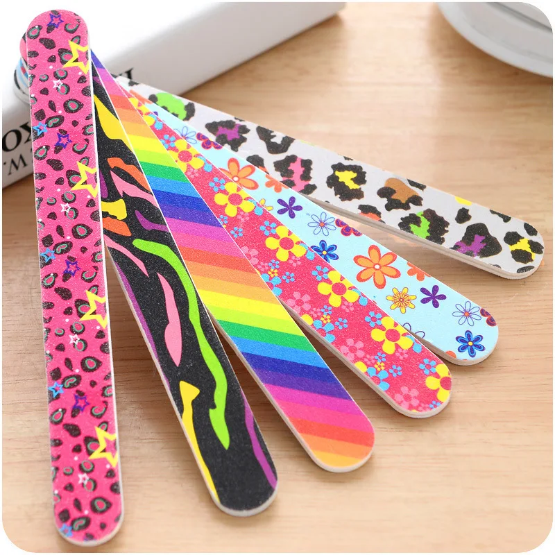 Professional Emery Board Manicure Pedicure Art Tools Custom Logo Double-Sided Nail File Set 180 150 80 100 Grit Nail File