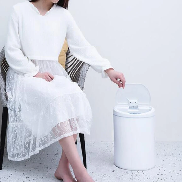 NINESTARS Waterproof Smart Induction Trash Can 10L Large Capacity Automatic Sensor Rubbish Bin