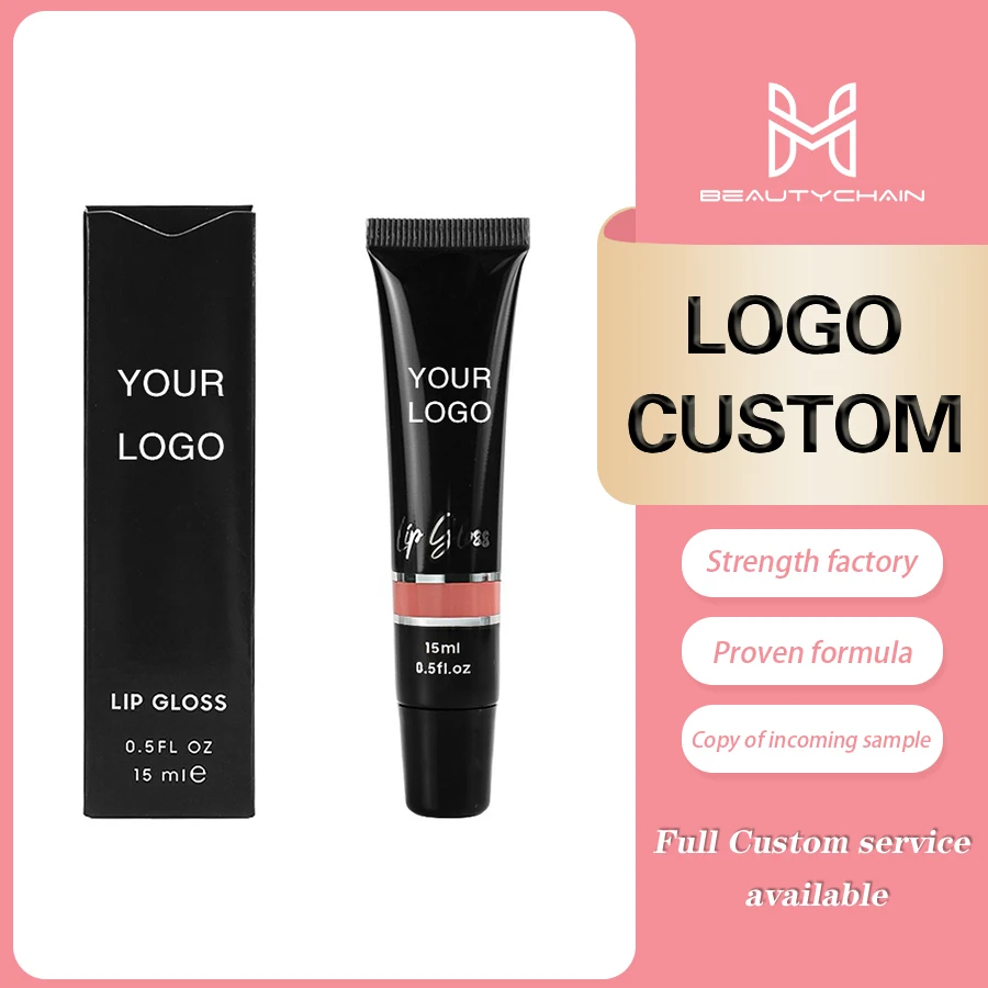 MLM Custom makeup 24 Colors Private Label Vendor Nude Vegan Glossy Lipgloss Plumping Liquid Lipstick Glossy Lip Gloss