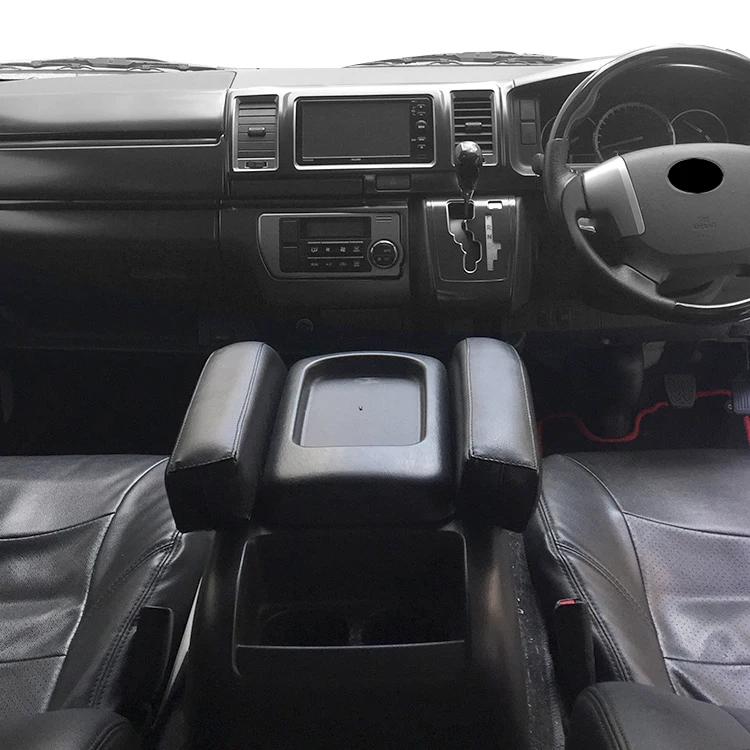Comfortable Car Center Console Pad Waterproof PU Leather Armrest Cover for HIACE 200