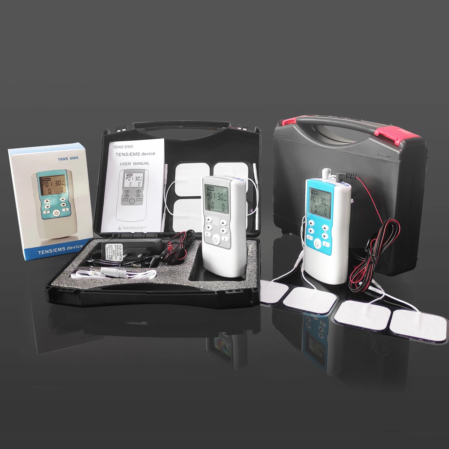 10 fixed TENS programs 2 fixed EMS programs 2 adjustable  TENS and 2 adjustable EMS programs tens unit