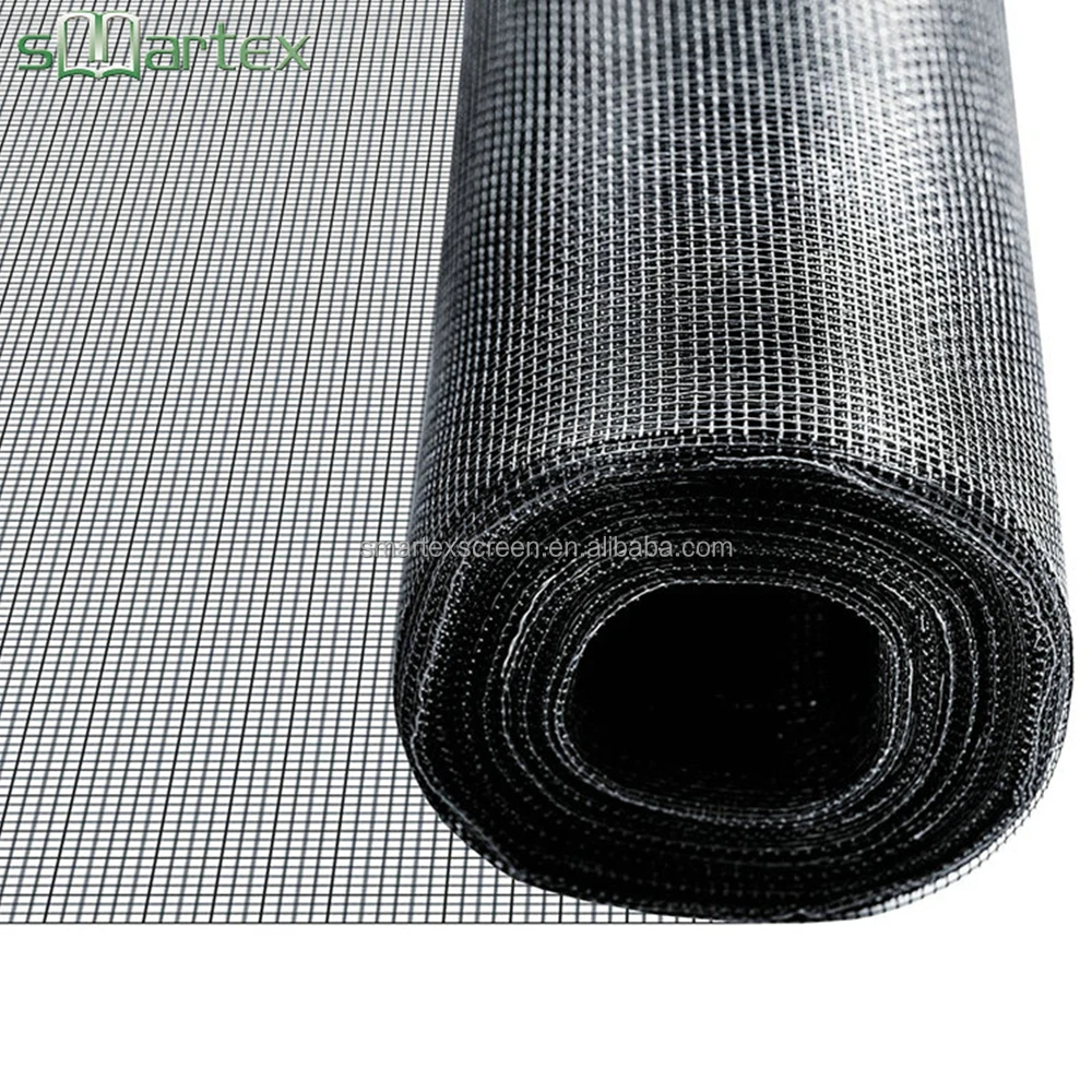 Carbon PVC-Coated Fiberglass Standard Mesh Window Mesh Fiberglass Insect Screen Mesh for Window and Door