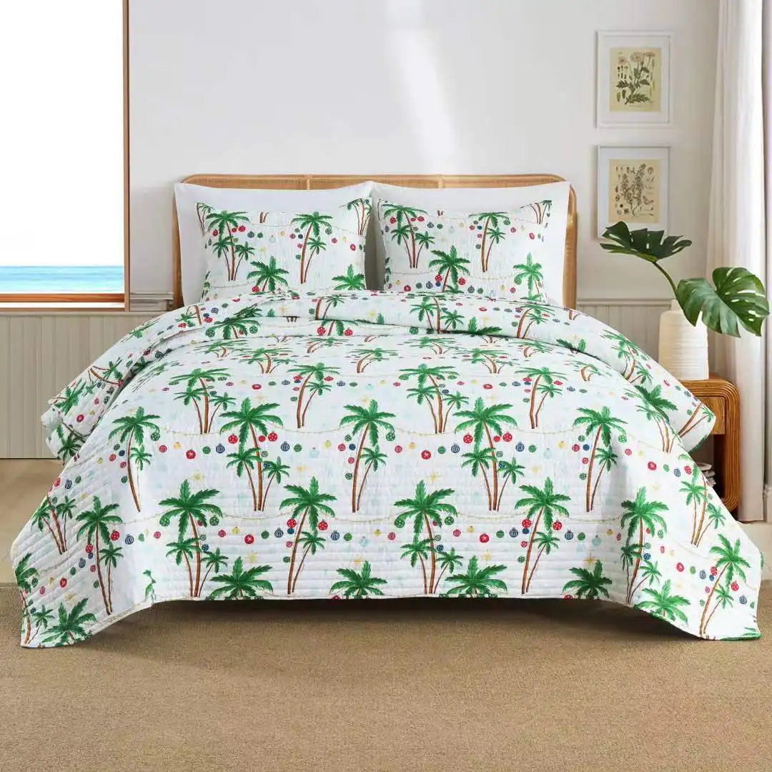 Cotton Touch Bedspreads Coverlets 3pcs Bedsheet King Wholesale Queen King Size Microfiber Sheet Quilt Set With 2Pillow Cases