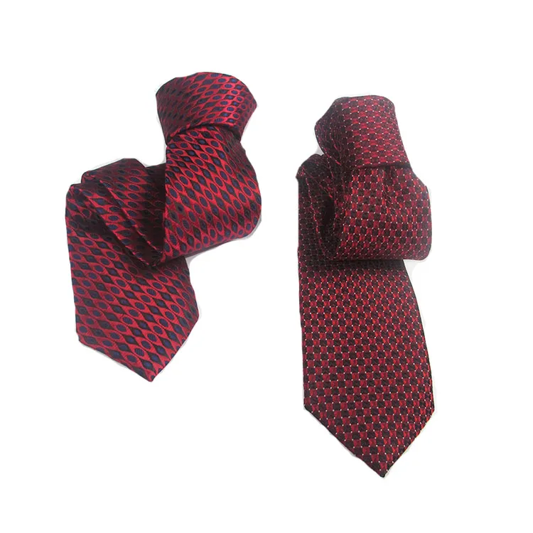 8CM Neckties Polyester Italy Designs Tie Men Suits Burgundy Color Business Gift Corattas