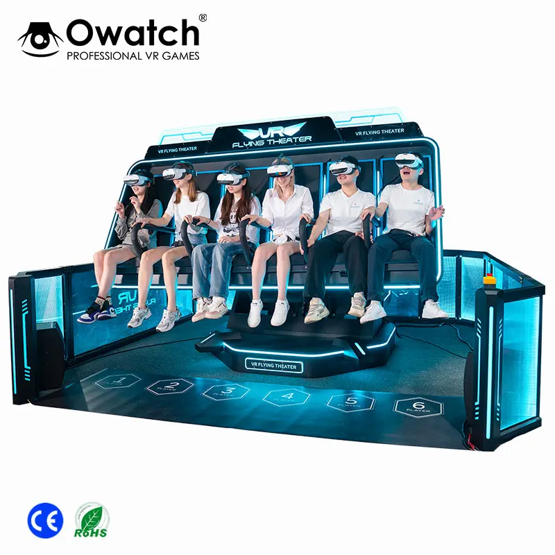 6 seats 360 degree rotating 9d vr cinema equipment virtual reality game machine 360 vr chair 9d vr simulator machine