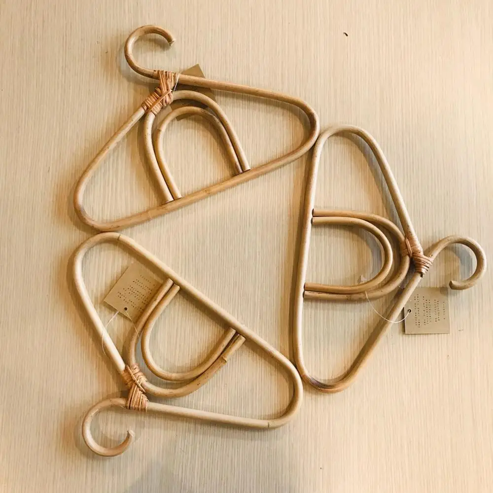CHEAPEST PRICE! Eco-friendly rattan clothes hanger handmade natural color custom in Vietnam