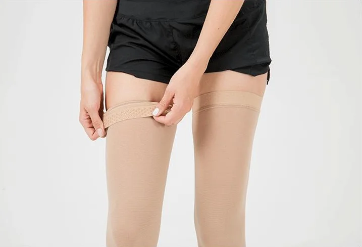 Women 15-20 mmHg Thigh High Open Toe Anti-embolism Compression Stockings