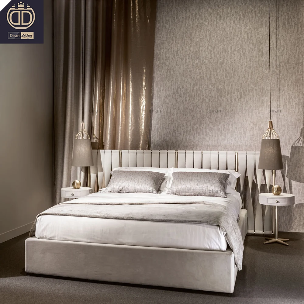 new latest model stainless steel metal modern twisted bands nubuck leather bed designer twist double bed