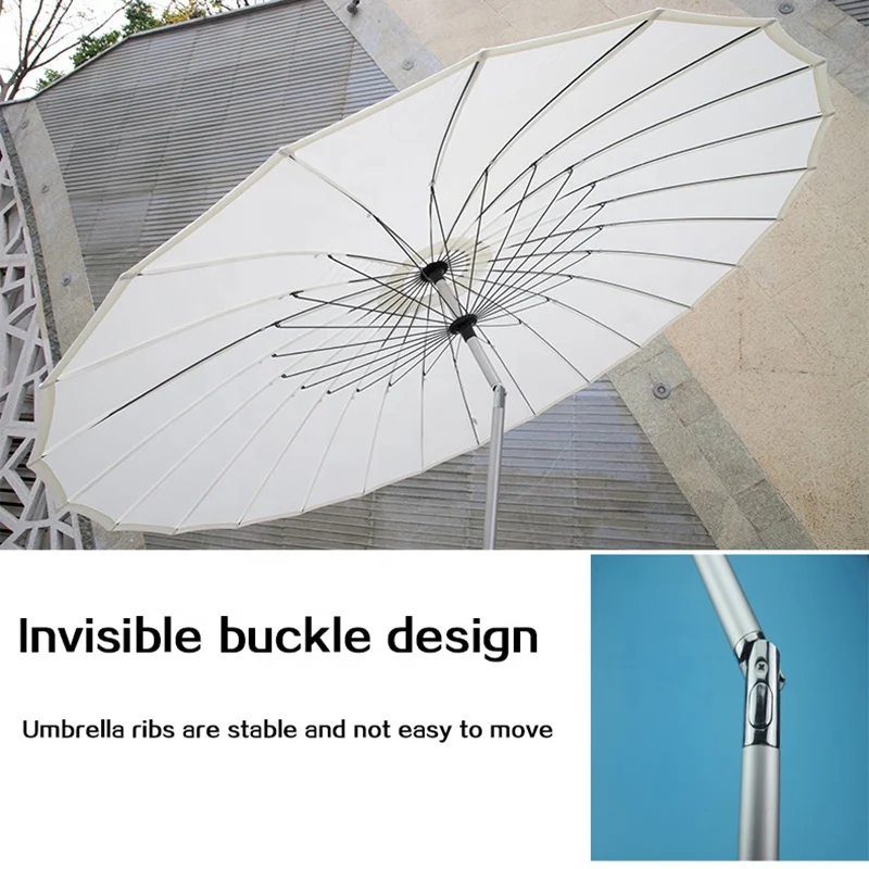 2.5m 12ft 24K Panels Garden Sunshade Park Outdoor Aluminum Pole 360 Degree Rotation Parasol Umbrellas