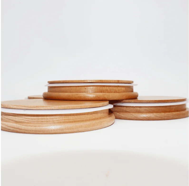 Wooden Bamboo Lids Supplier Candle Glass Jars With Wood Covers Bamboo Lids For Candle Jar Storage Bottle Cup