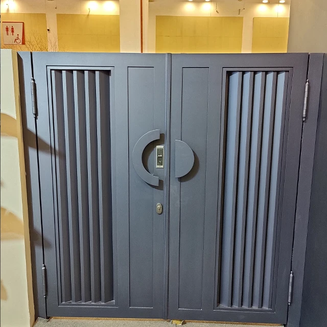 kunkun Gates Automatic Main Gate Design Powder Coated Double Swing Aluminum Gates for Houses Modern Gate Design