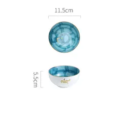 Красочные Тонкие кухонные принадлежности, наборы посуды с керамической росписью для дома и ресторана