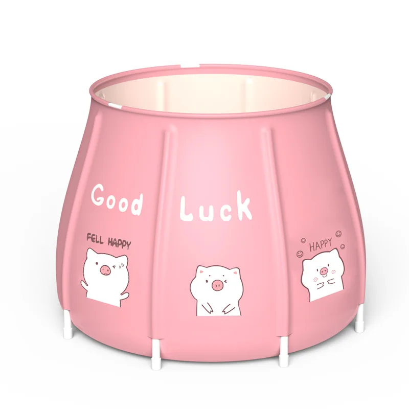 Folding Bathtub for Adults Portable PVC SPA Soaking Standing Bath Tub for Shower Freestanding Non-Inflatable Bathtub