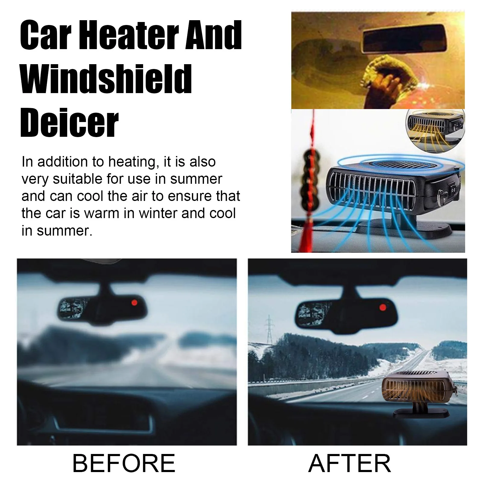 rayhong Car heater Multi-functional heater for car cooling and heating air defrost and snow defog in winter