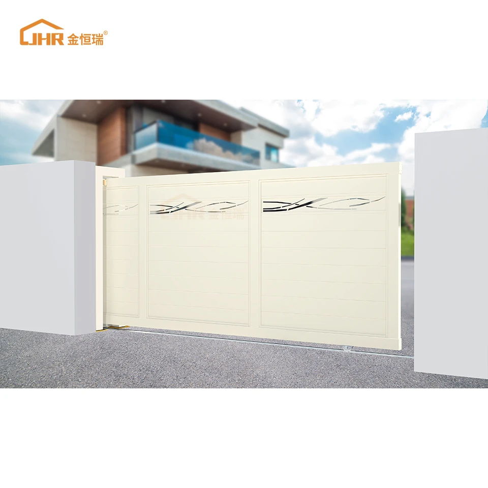 JHR Customized Popular Hot Sale Garden Arch Slide Fence Gates For Villa Iron Gate Doors Photo Temple Gate Design