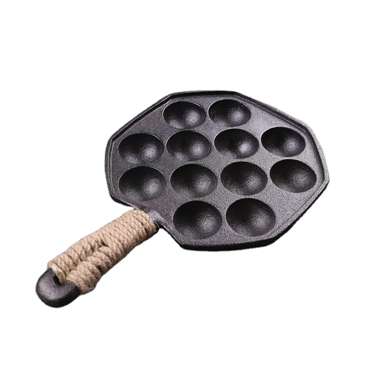 Чугунная сковорода Aebleskiver для аутентичных датских набивных блинов-в комплекте с бамбуковыми шпагами силиконовой ручкой и варежкой духовки