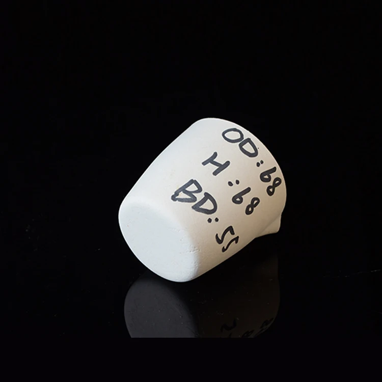 Aluminum ceramic crucible for melting gold, tool for analysis on the burning, hydraulic crucible, lift