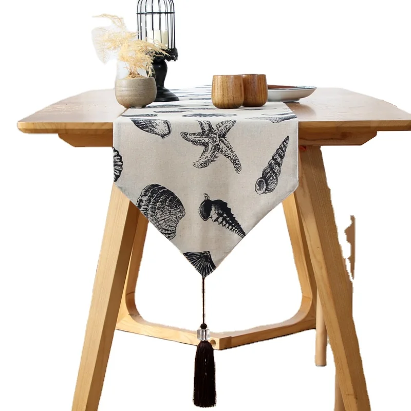 
Hot sale cotton linen fabric table runner for home decoration 