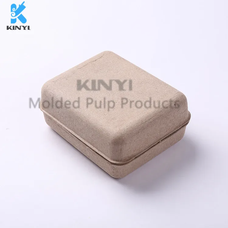 Customized paper pulp molded clam shell soap packaging